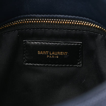 Saint Laurent Canvas Quilted Small Loulou Puffer Monogram Chain Satchel Marine 10 of 16