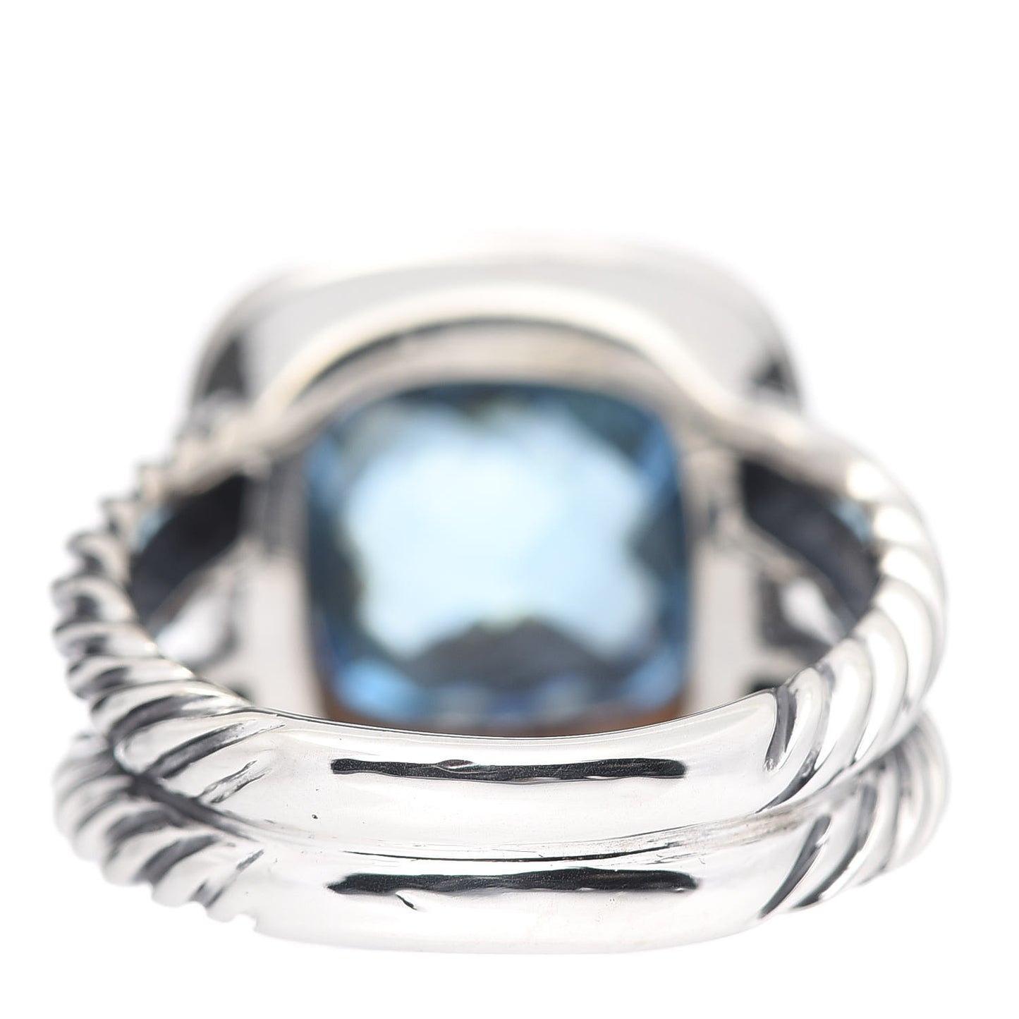Sterling Silver Diamond Blue Topaz 11mm Albion Ring 52 6