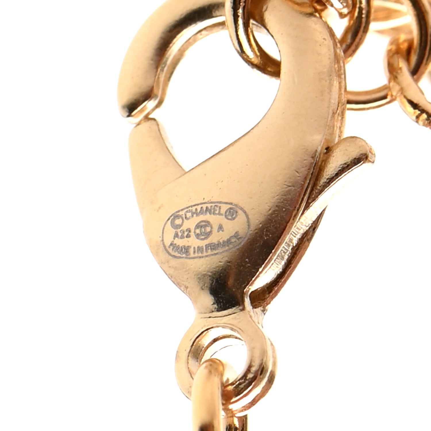 Chanel Crystal Metal CC Round Pendant Necklace Gold 6 of 7