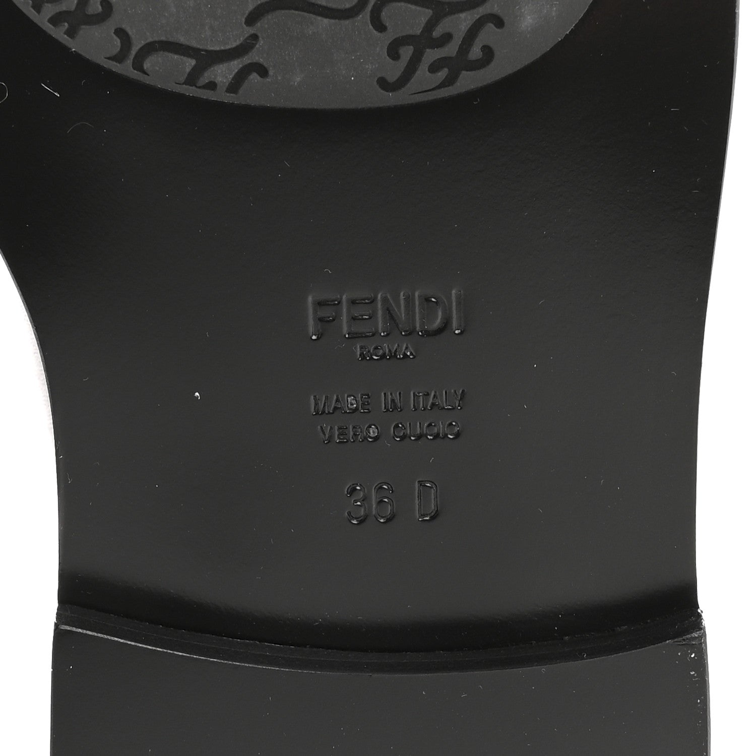 Fendi Vitello Karligraphy Embossed Tall Riding Boots 36 Black 7 of 8