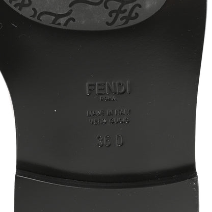 Fendi Vitello Karligraphy Embossed Tall Riding Boots 36 Black 7 of 8
