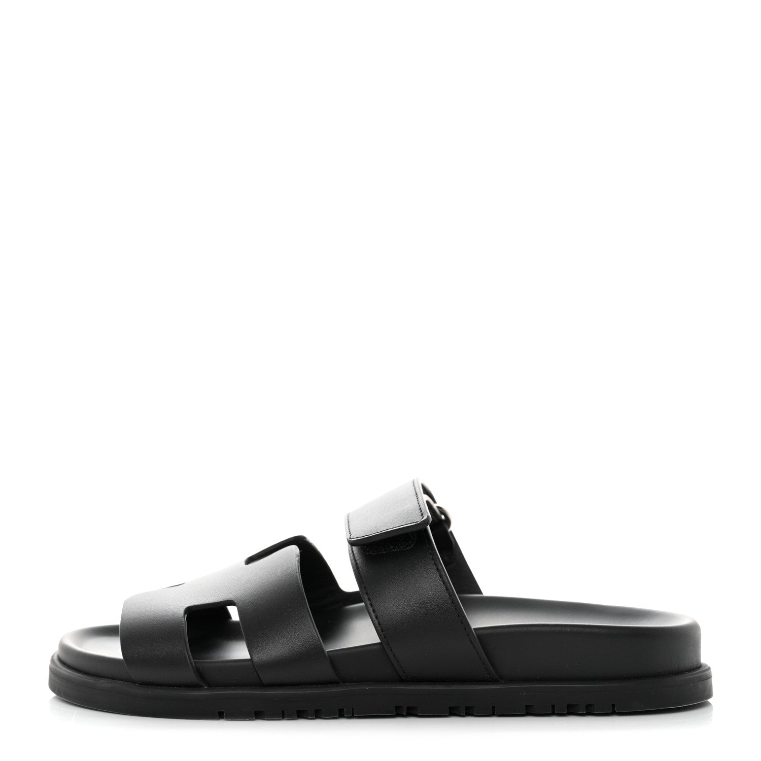 Hermes Calfskin Womens Chypre Sandals 36 Black 1 of 9