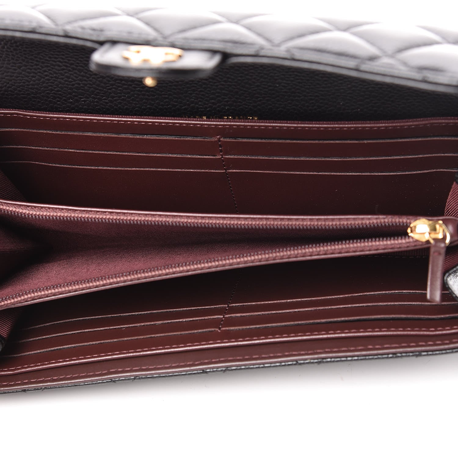 Chanel Caviar Quilted Large Gusset Flap Wallet Black 5 of 11