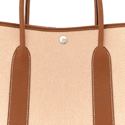 Hermes Twill H Negonda Garden Party 36 MM Tote Ecru Desert Gold 8 of 12