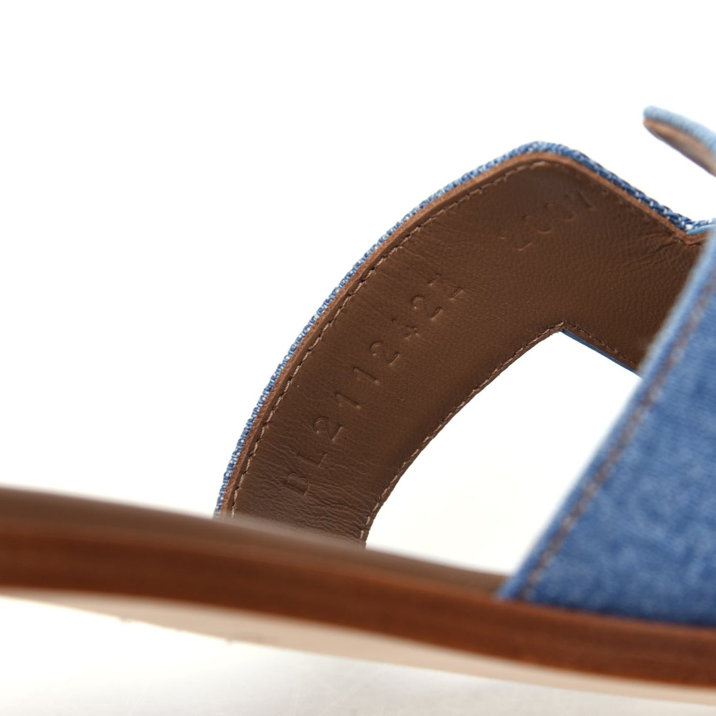 Denim Canvas Oran Sandals 41 Bleu Clair