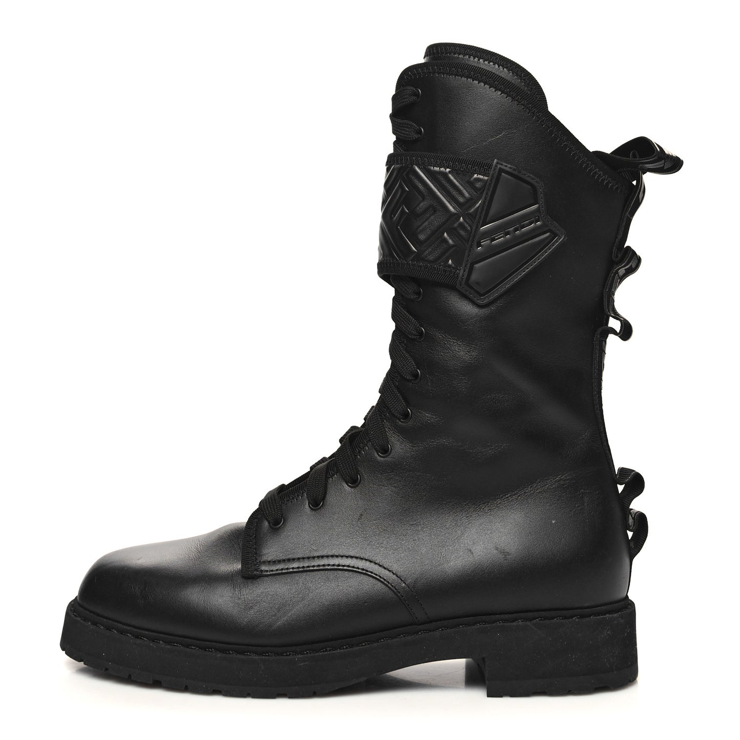 Vitello FF Embossed Biker Boots 40 Black
