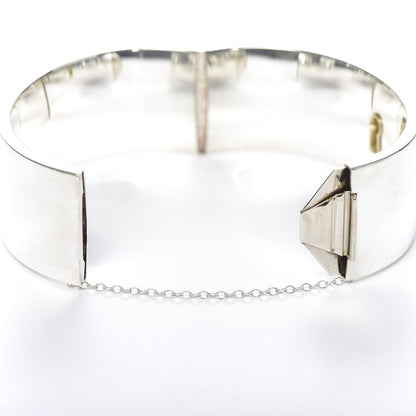Tiffany Sterling Silver 18K Yellow Gold Lock Hinged Bangle Bracelet 5 of 5