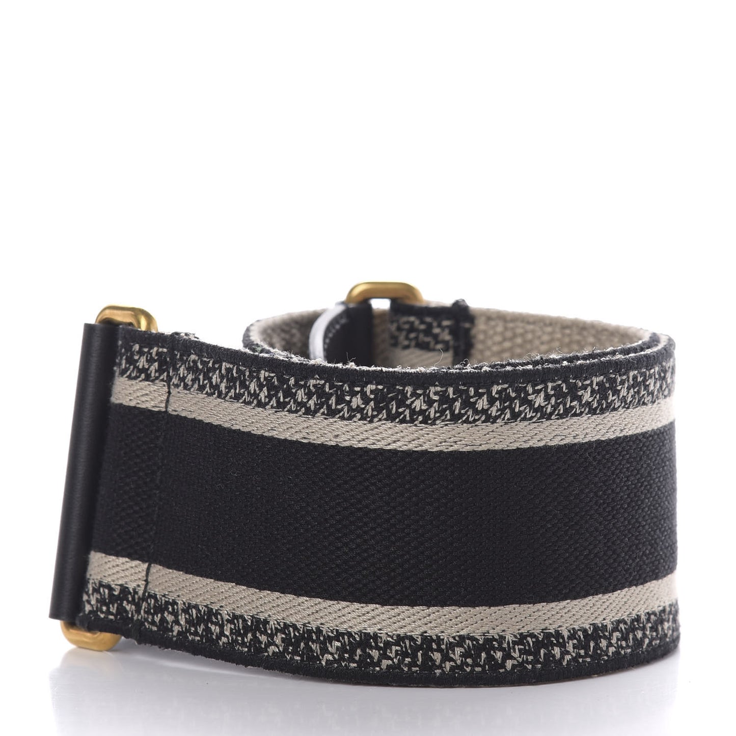 Canvas Embroidered Shoulder Strap Black
