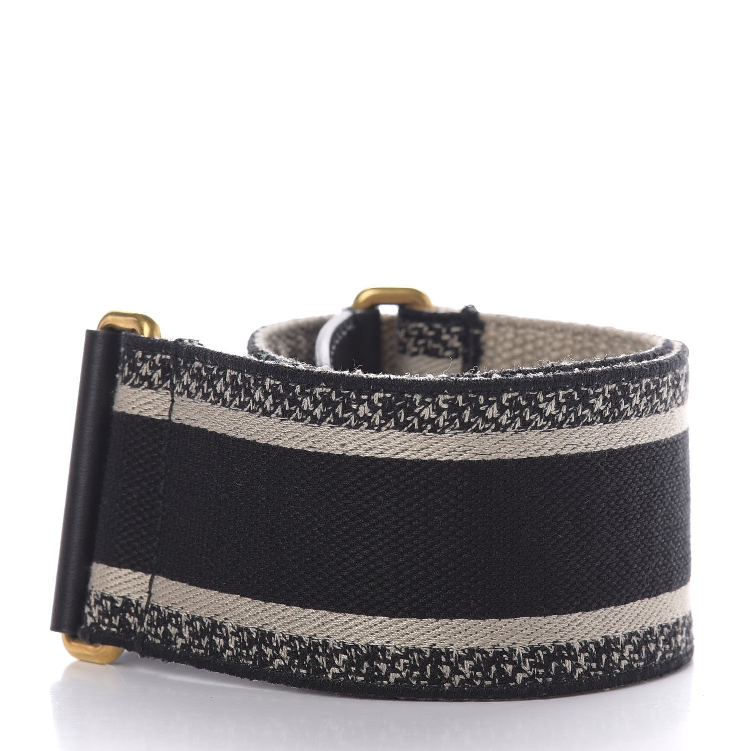 Christian Dior Canvas Embroidered Shoulder Strap Black 2 of 6
