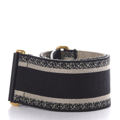 Christian Dior Canvas Embroidered Shoulder Strap Black 2 of 6