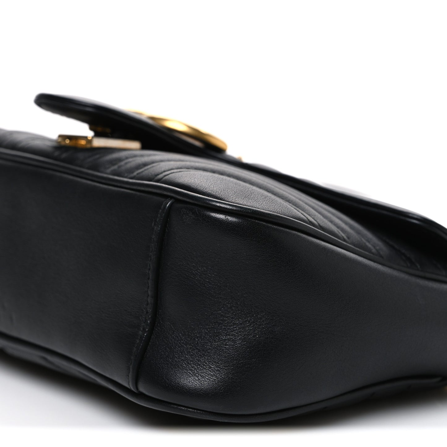 Calfskin Matelasse Small GG Marmont Shoulder Bag Black