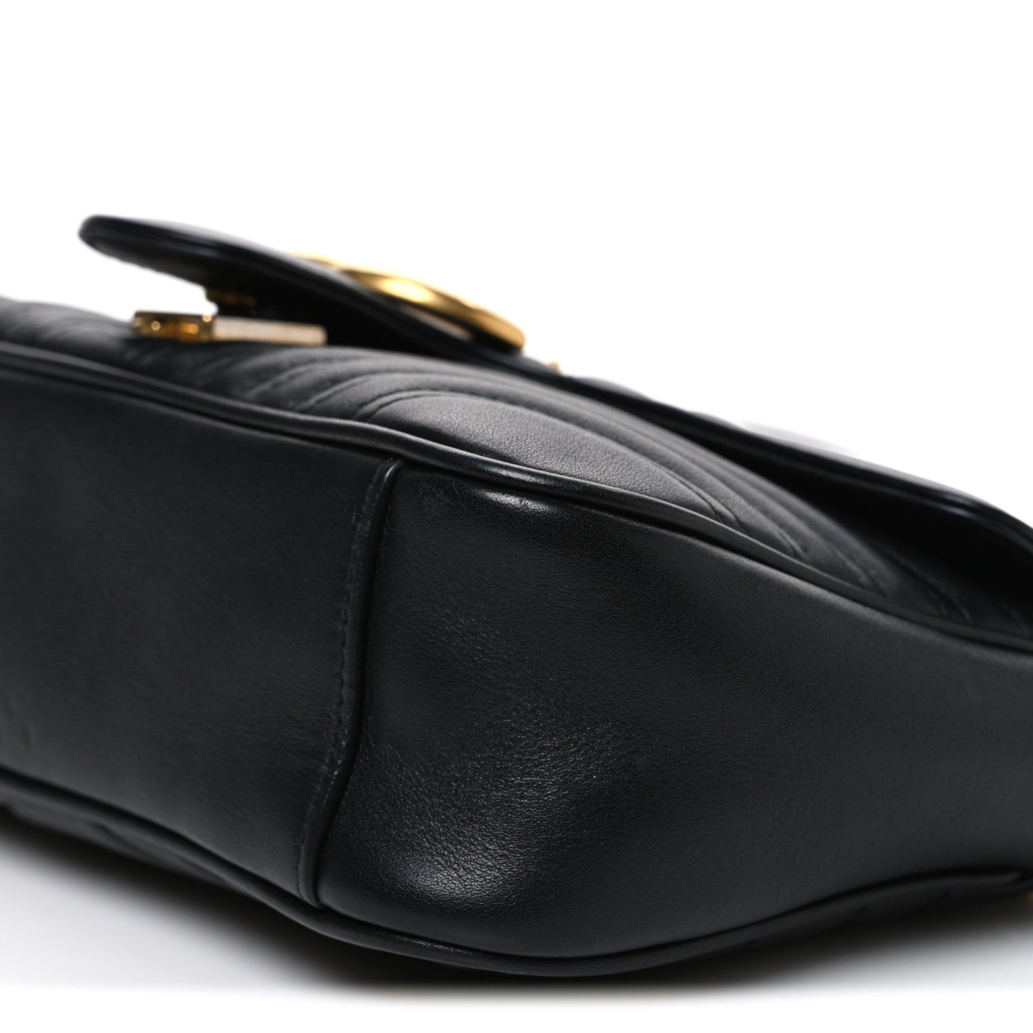 Gucci Calfskin Matelasse Small GG Marmont Shoulder Bag Black 9 of 9