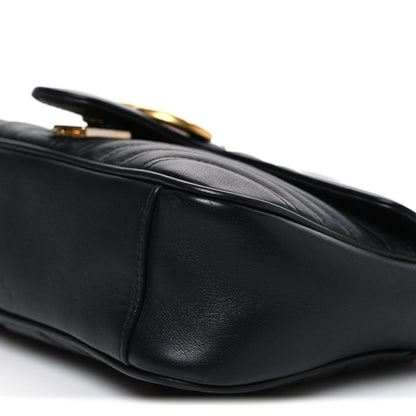 Gucci Calfskin Matelasse Small GG Marmont Shoulder Bag Black 9 of 9