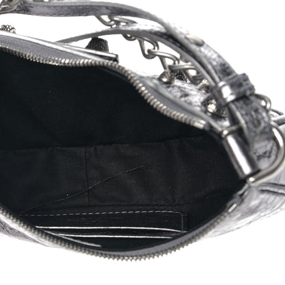 Balenciaga Metallic Agneau Arena Le Cagole Purse With Chain Mini Silver 5 of 8