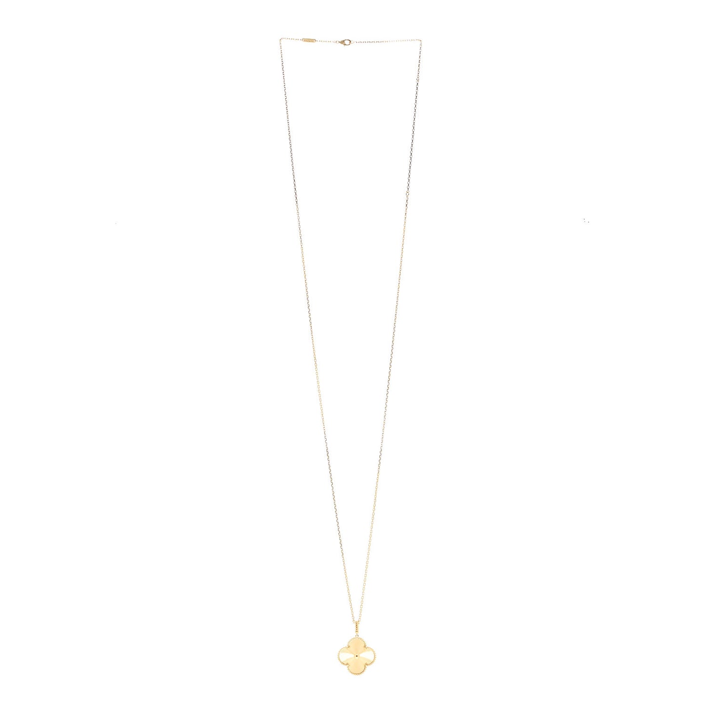 18K Yellow Gold Guilloche Magic Alhambra Long Necklace