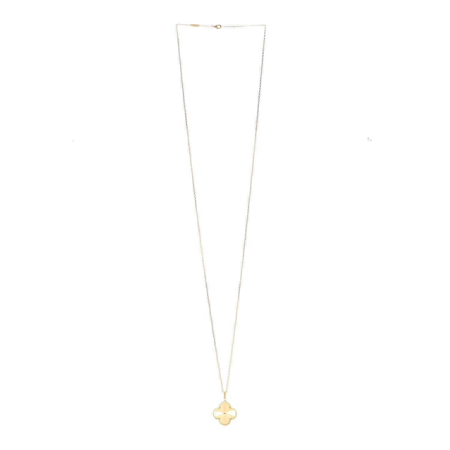Van Cleef & Arpels 18K Yellow Gold Guilloche Magic Alhambra Long Necklace 3 of 6