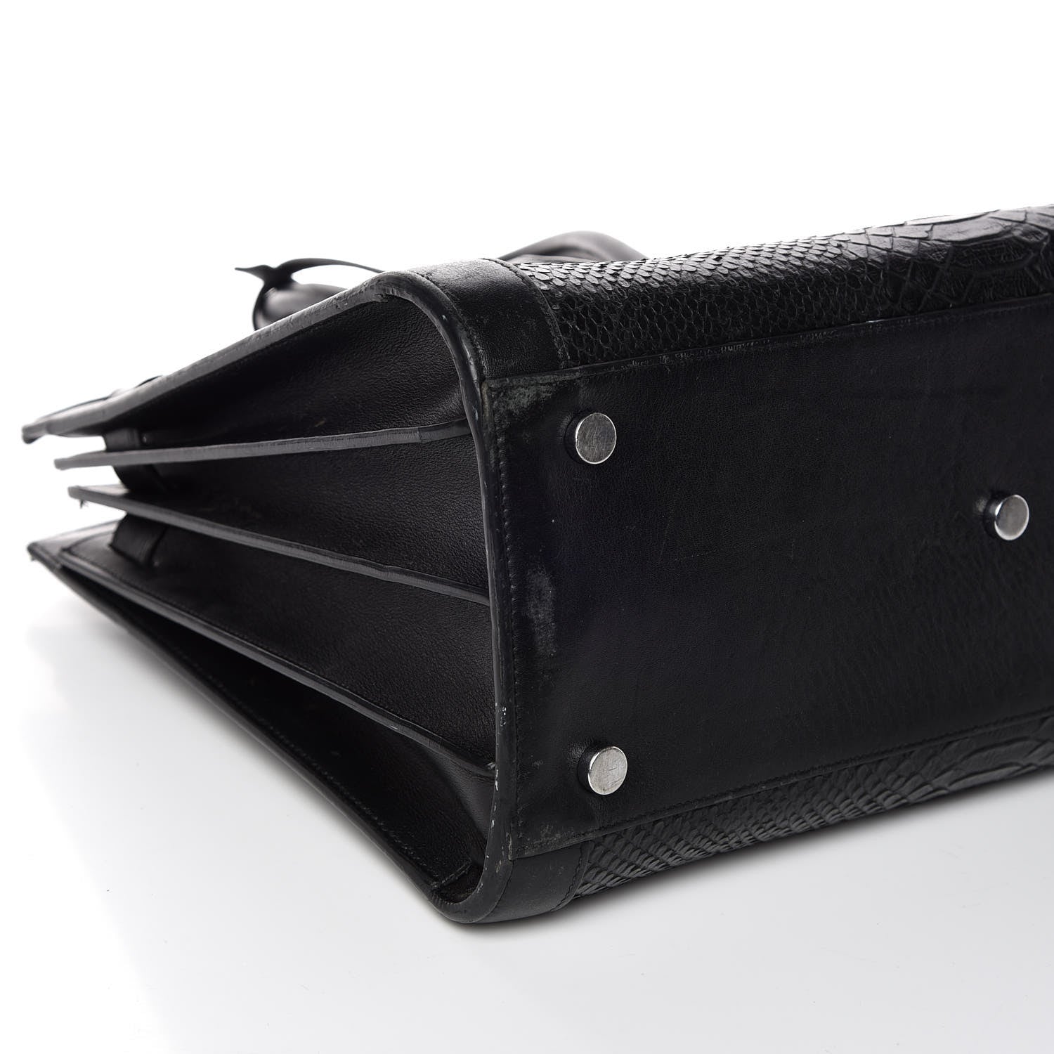 Saint Laurent Python Calfskin Embossed Small Sac de Jour Black 6 of 15