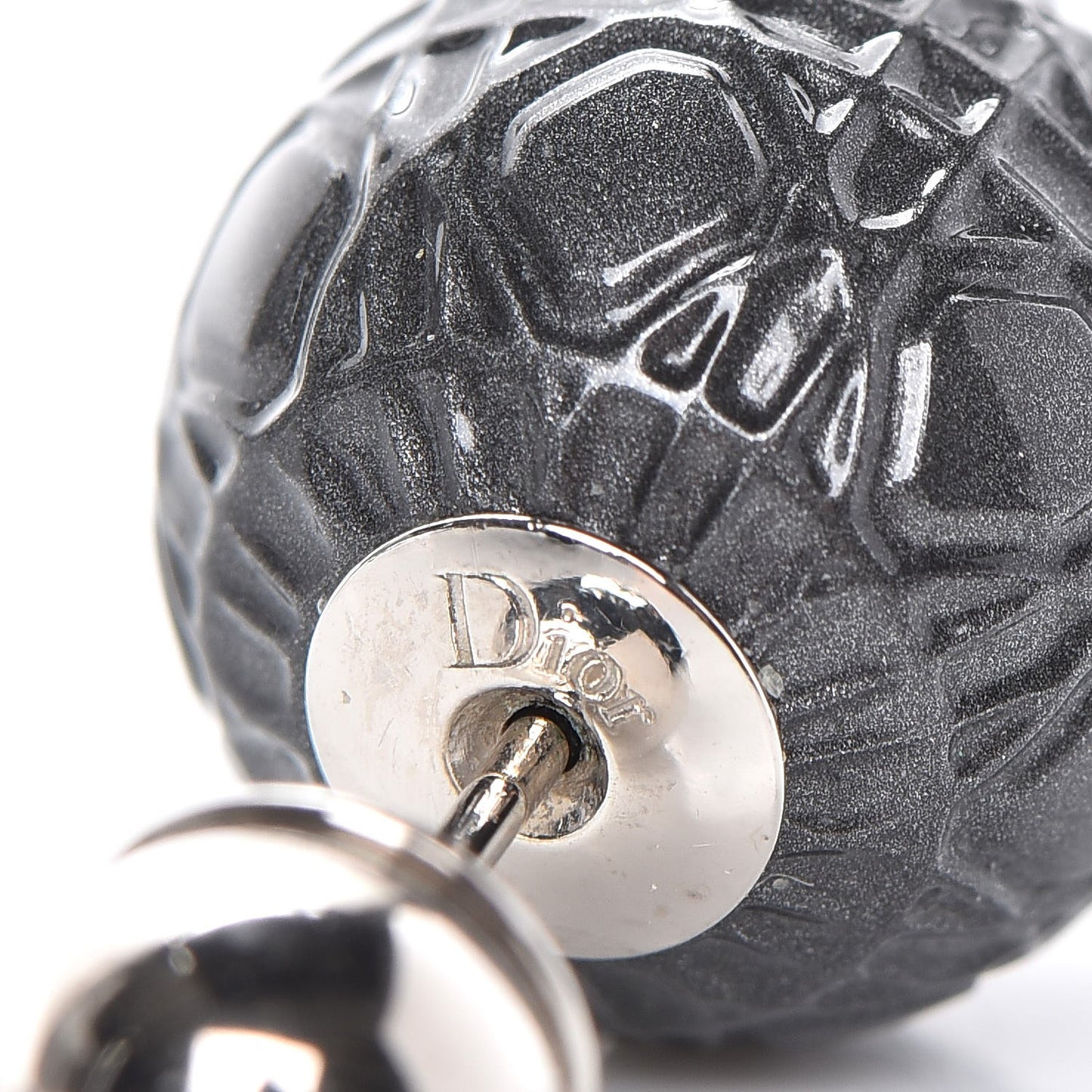 Metal Cannage Mise En Dior Tribal Earrings Grey