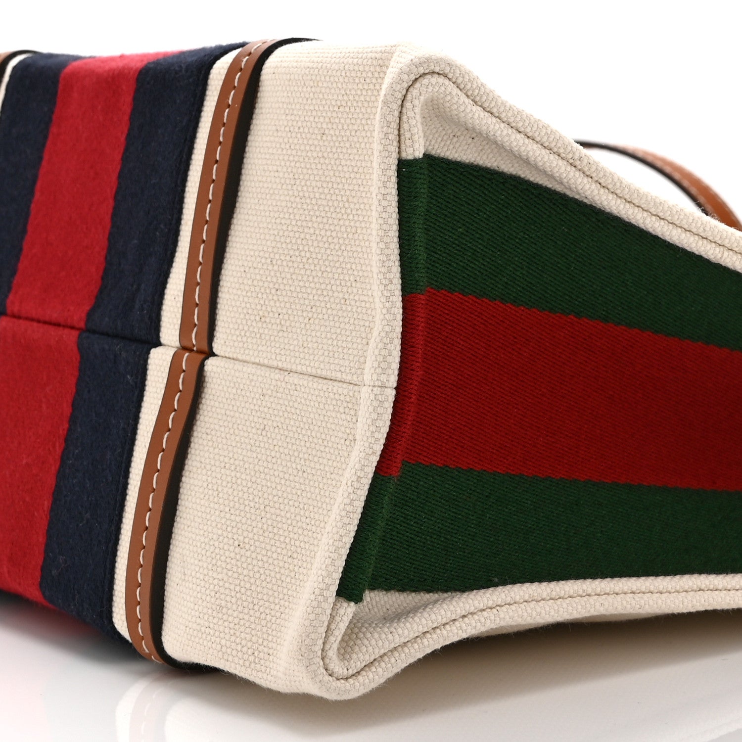 Gucci Canvas Calfskin Web Small Interlocking G Tote Bag Red Blue 11 of 11