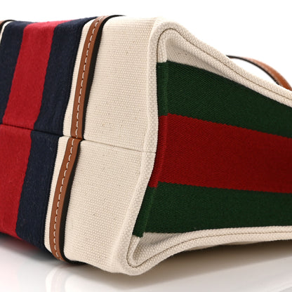 Gucci Canvas Calfskin Web Small Interlocking G Tote Bag Red Blue 11 of 11
