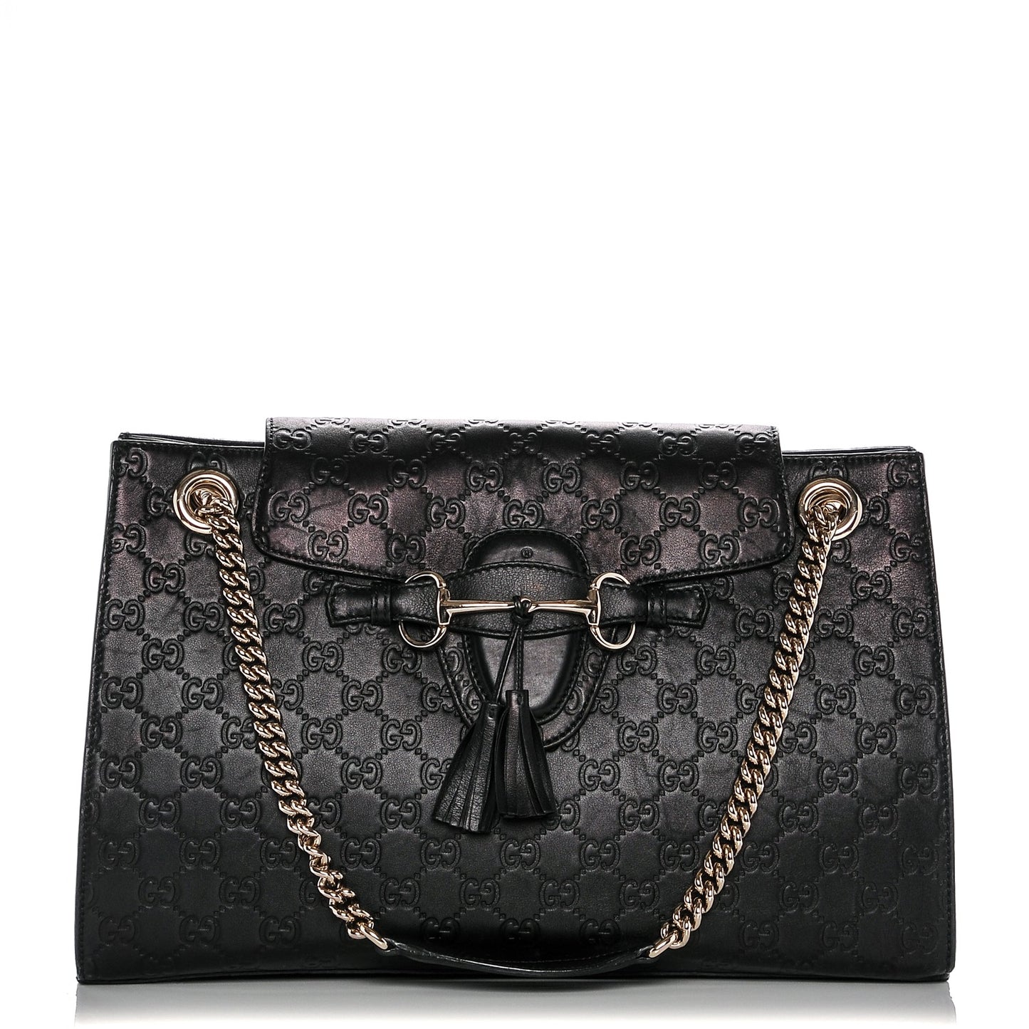 Guccissima Large Emily Chain Shoulder Bag Black