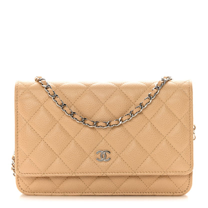 Chanel Caviar Quilted Wallet On Chain WOC Beige 1 of 15