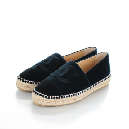 Chanel Velvet CC Espadrilles 39 Dark Navy Black 3 of 8