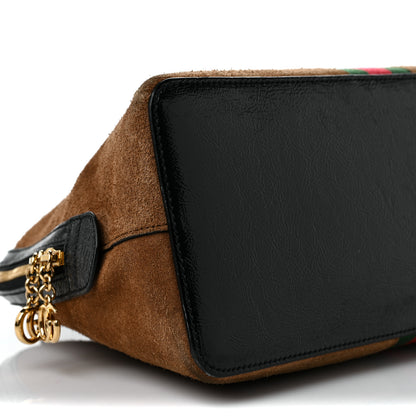 Gucci Suede Patent Web Medium Ophidia Top Handle Dome Bag Nocciola Black 9 of 10