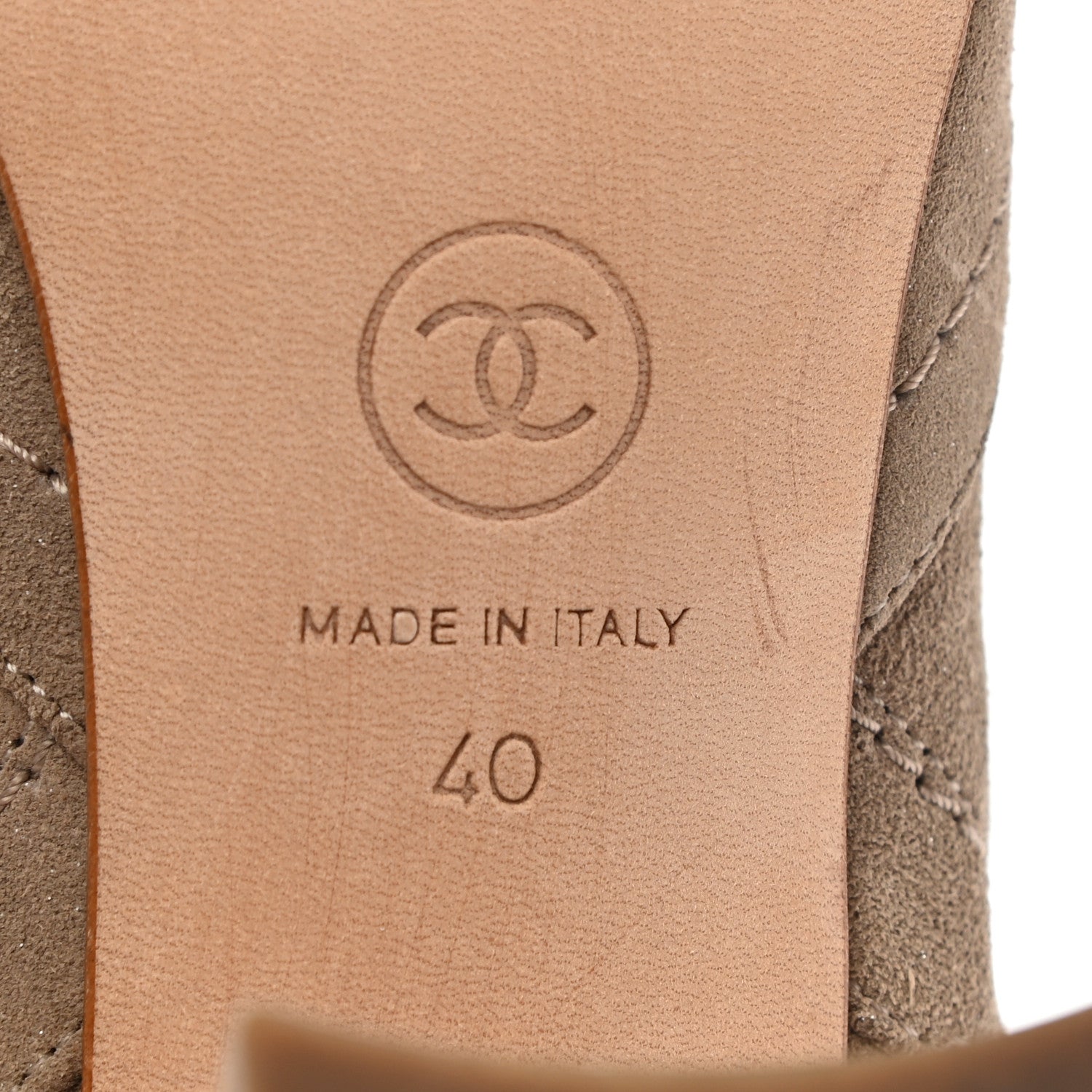 Chanel Suede CC Chain Ankle Boots 40 Beige Fonce 6 of 8