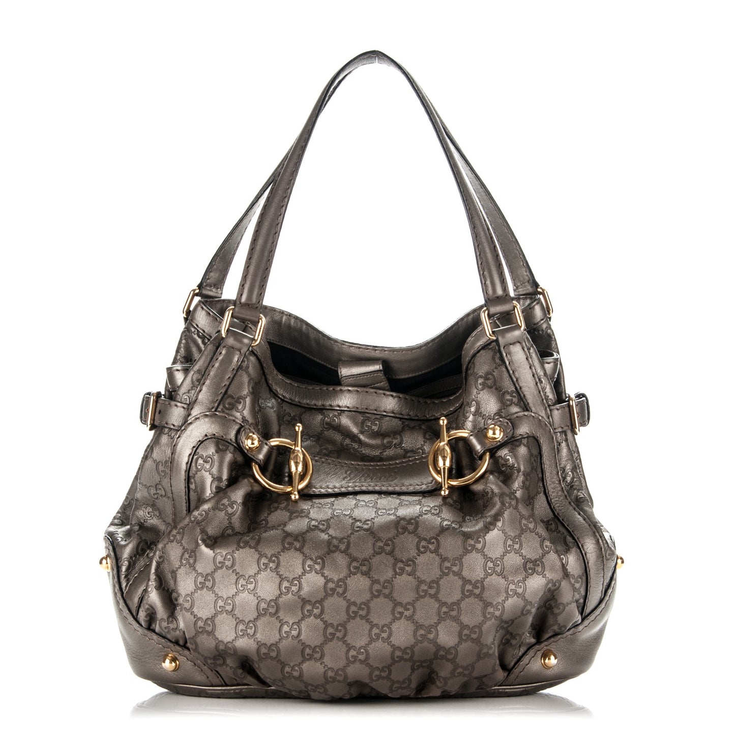 Guccissima Medium Jockey Tote Grey