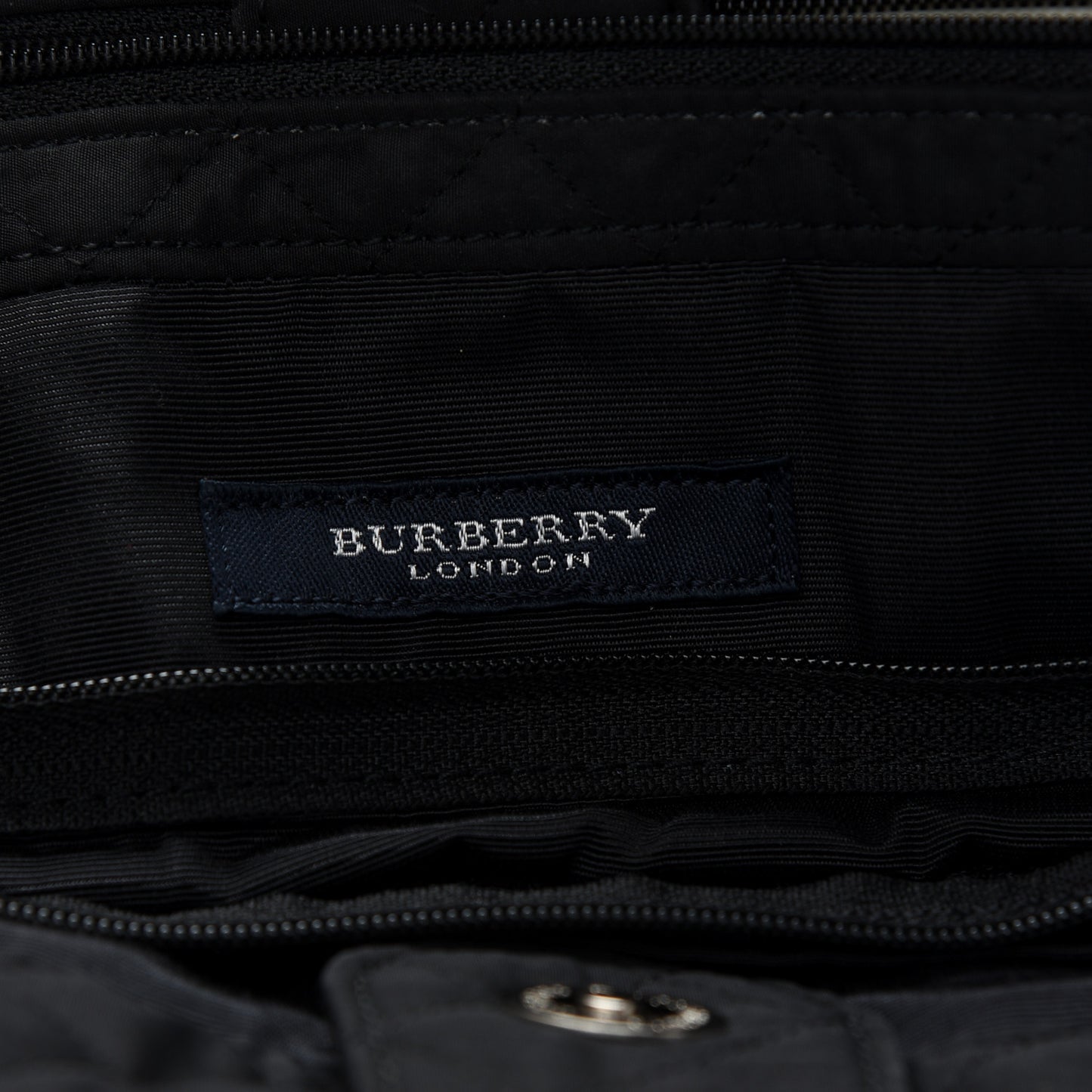 Nylon Quilted Diaper Bag Black