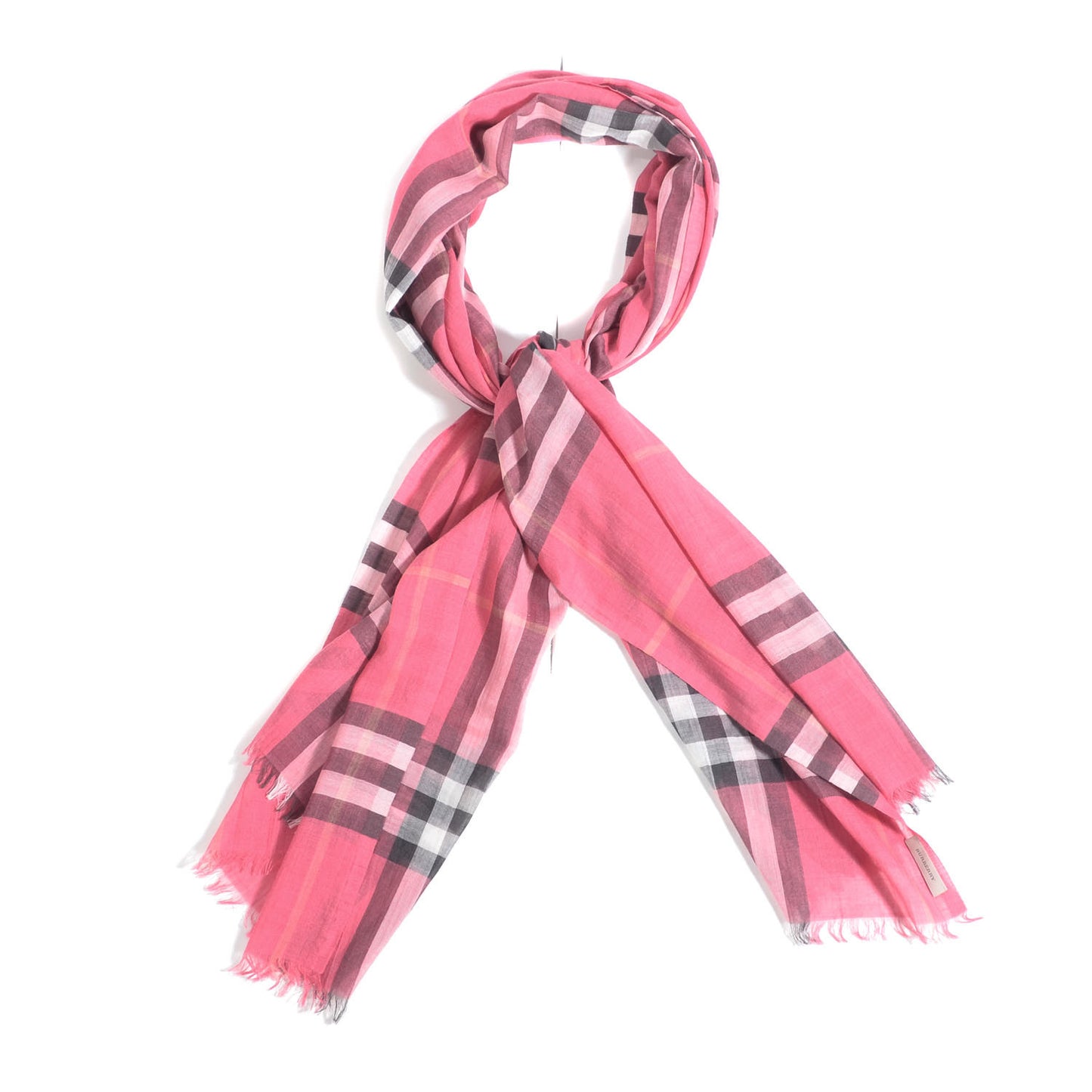 Silk Cashmere Giant Check Scarf Bright Rose