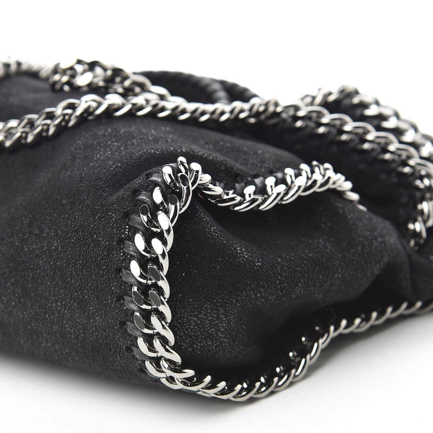 Shaggy Deer Mini Falabella Fold Over Tote Black