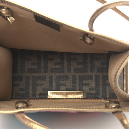 Fendi Metallic Calfskin Zucca Spalmati Shopping Tote Tobacco 6 of 17