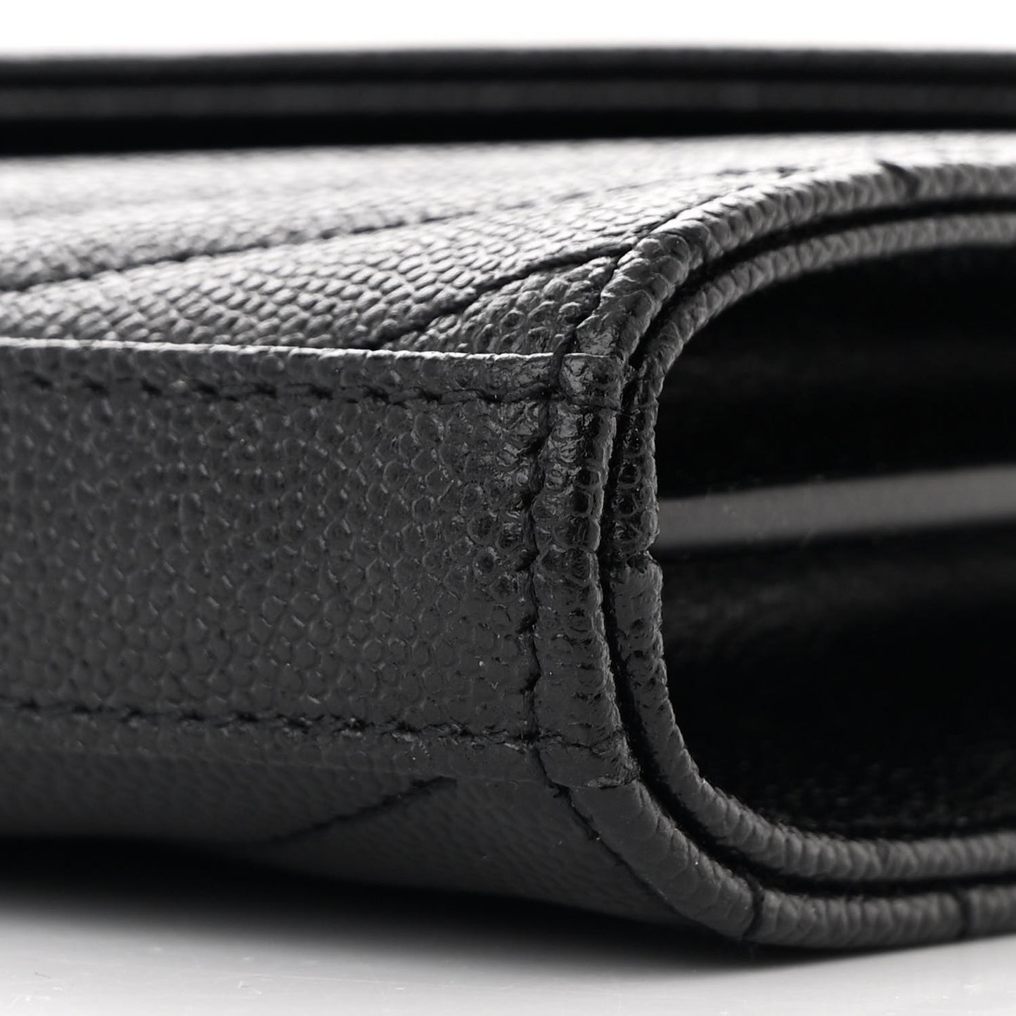 Grain De Poudre Matelasse Chevron Monogram Chain Wallet Black