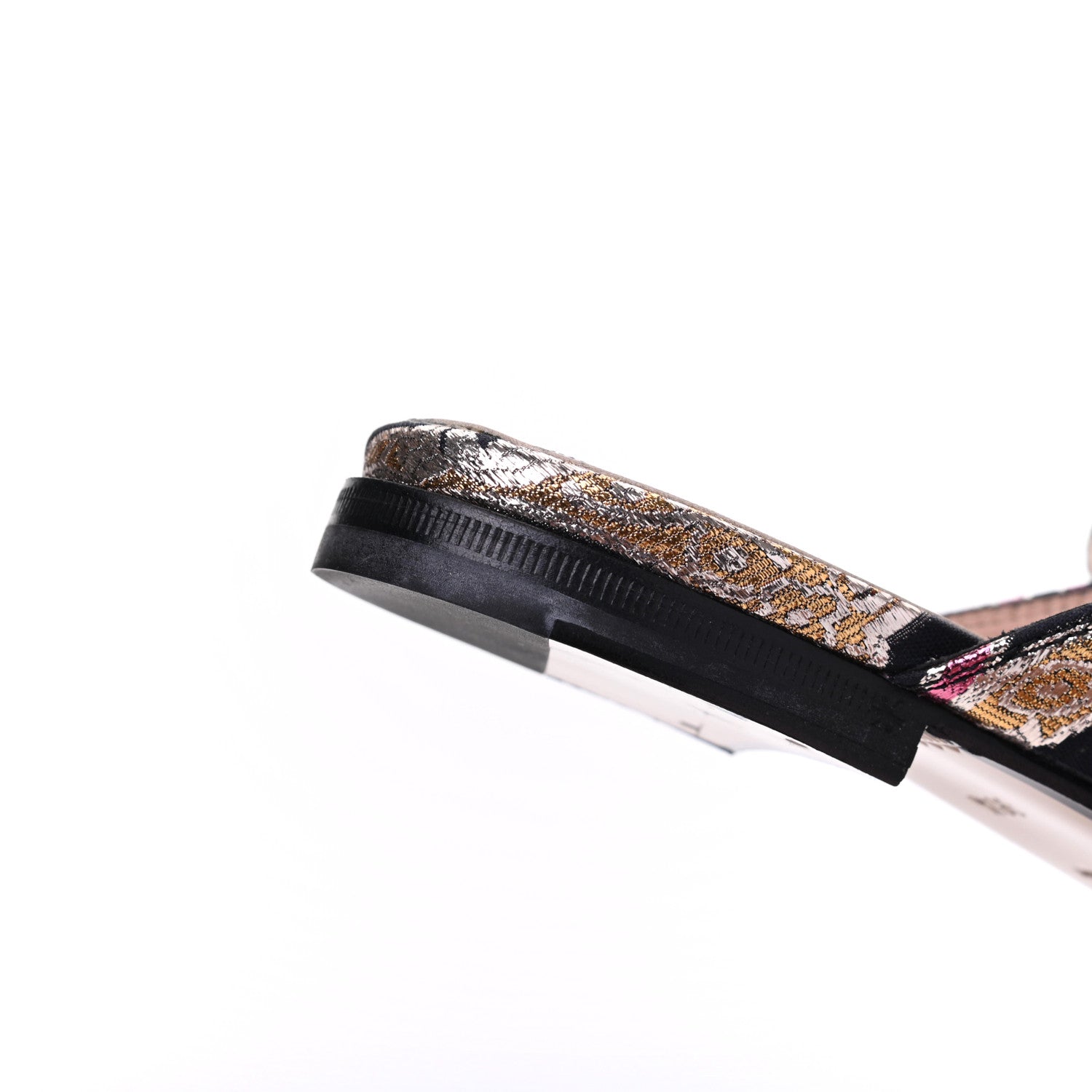 Gucci Iridescent Brocade Pearl Bow Womens Princetown Slippers 36.5 Black Pink 14 of 16