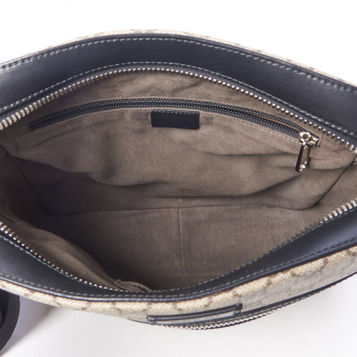 GG Supreme Monogram Flat Messenger Bag Black