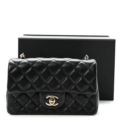 Chanel Lambskin Quilted Mini Rectangular Flap  Black 10 of 10