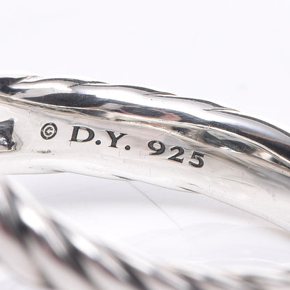 David Yurman Sterling Silver Diamond Prasiolite 11mm Albion Ring 58 8.25 5 of 5