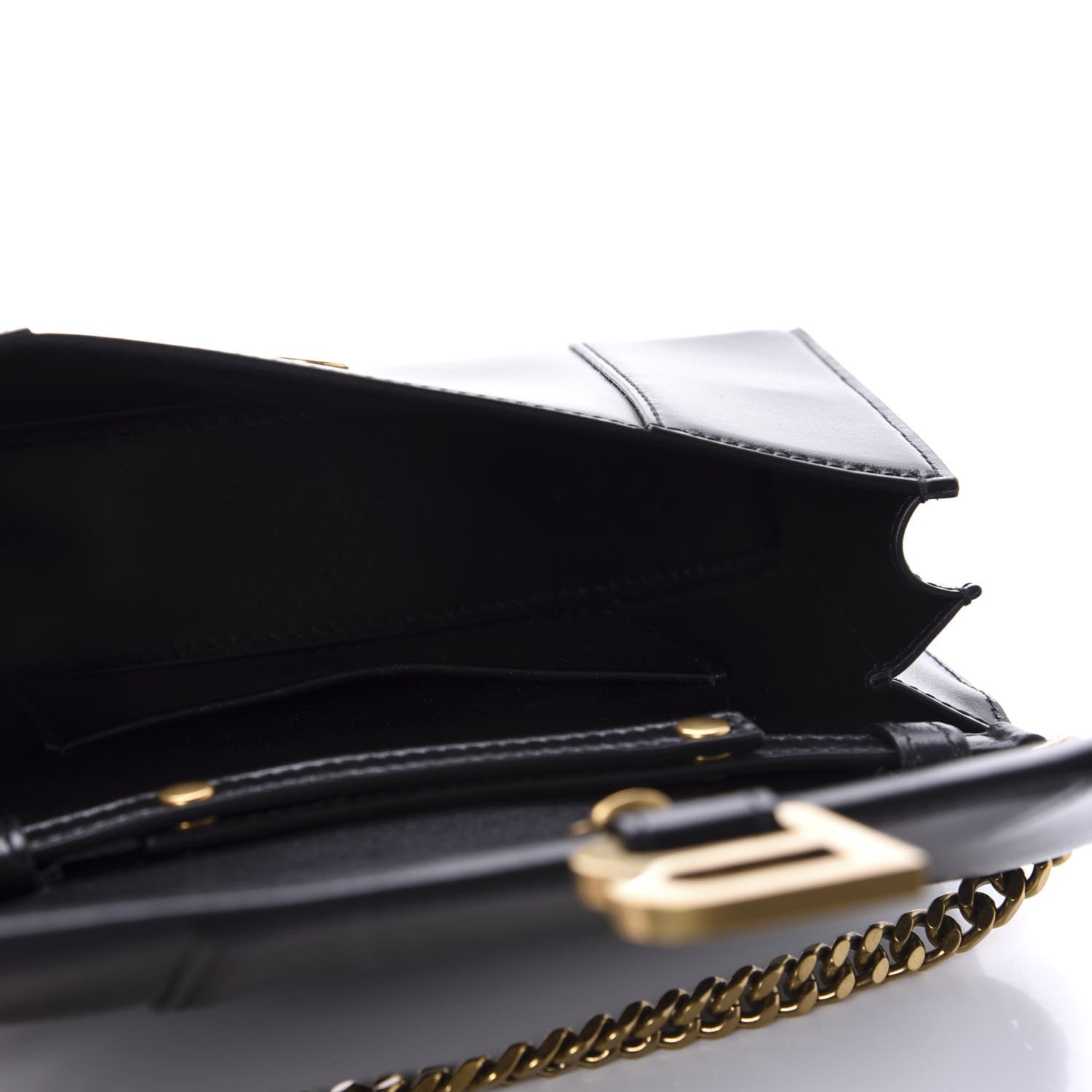 Balenciaga Shiny Box Calfskin Small Hourglass Evening Chain Bag Black 5 of 9