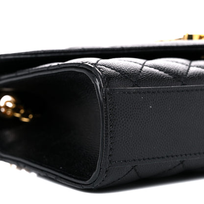 Saint Laurent Grain De Poudre Textured Mixed Matelasse Triquilt Small Monogram Satchel Black 8 of 10