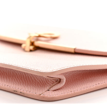 Salvatore Ferragamo Hammered Calfskin Gancio Wallet On Chain Nylund Pink 10 of 14
