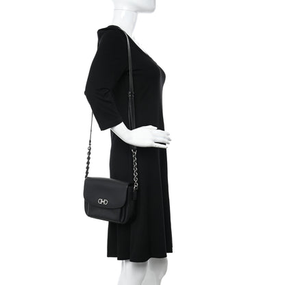 Salvatore Ferragamo Saffiano Sandrine Shoulder Bag Black 2 of 16