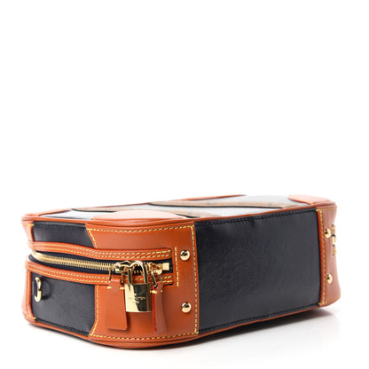 Louis Vuitton Calfskin Reverse Monogram Valisette PM Navy Caramel 4 of 11