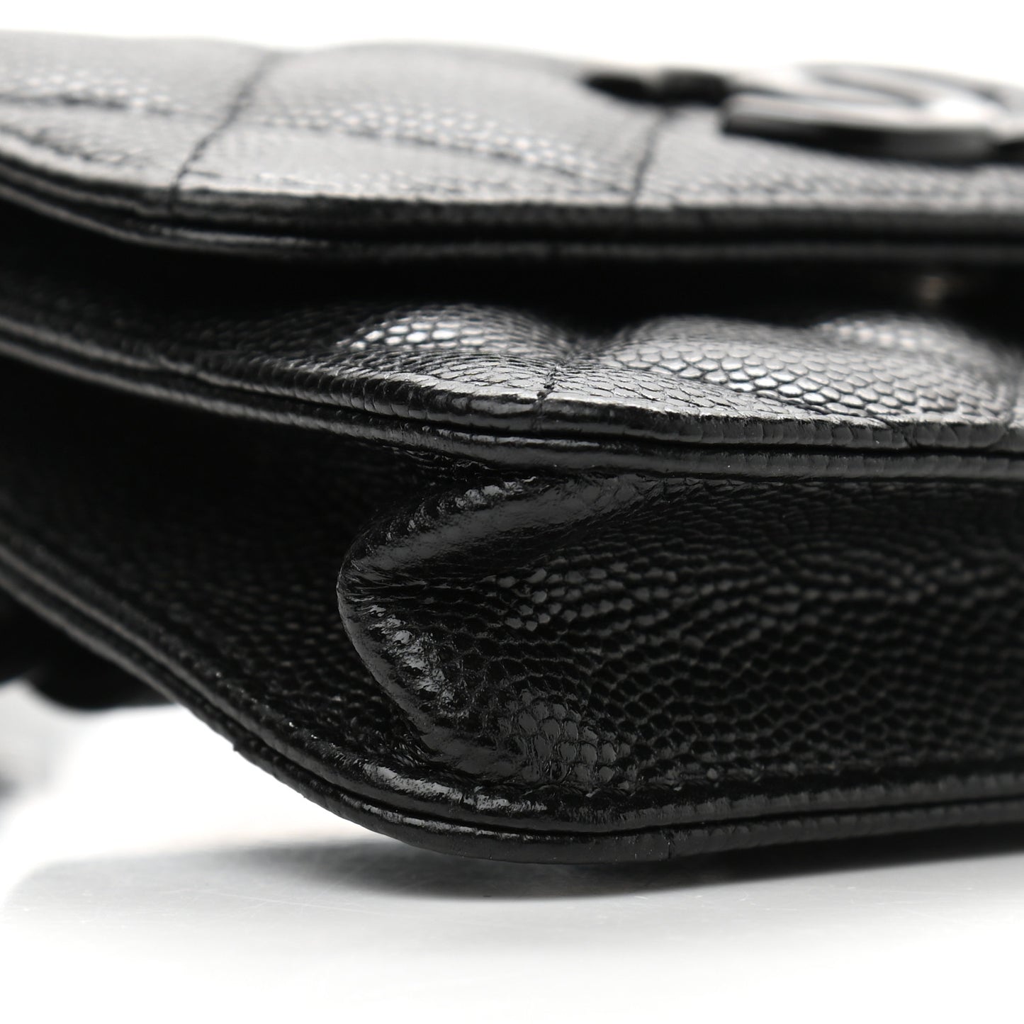 Caviar Quilted Incognito Belt Flap Card Holder Black