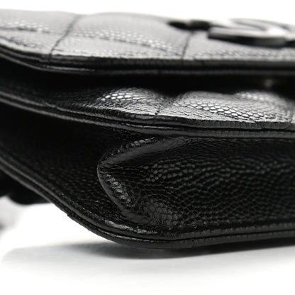 Chanel Caviar Quilted Incognito Belt Flap Card Holder Black 10 of 12