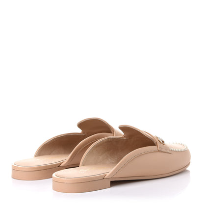 Chanel Lambskin Pearl CC Mules 38.5 Beige 4 of 11