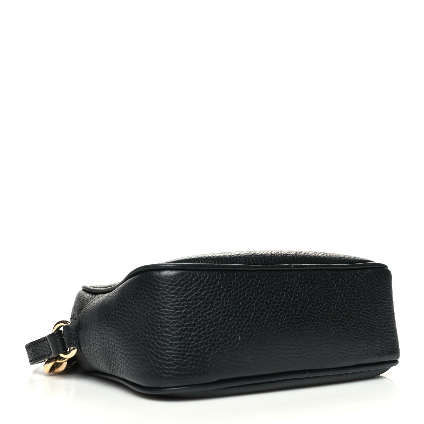 Pebbled Calfskin Small Soho Disco Bag Black