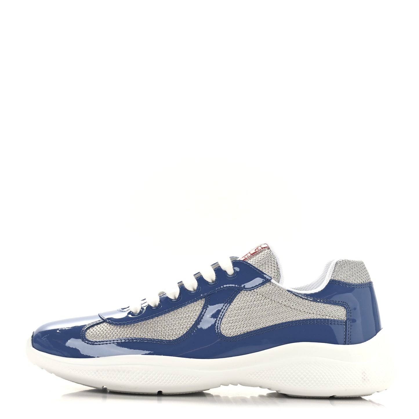 Patent Technical Fabric Mens America's Cup Patchwork Sneakers 8 Blue Silver