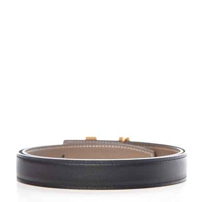 Hermes Swift Epsom 24mm Mini Constance H Belt 85 Black Etoupe 3 of 7